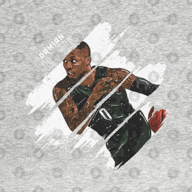 Damian Lillard Milwaukee Stripes by ClarityMacaws